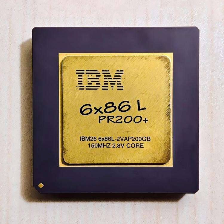 سی پی یو سرامیکی IBM 6x86 L PR200+ 150 MHz Goldcap © 1995