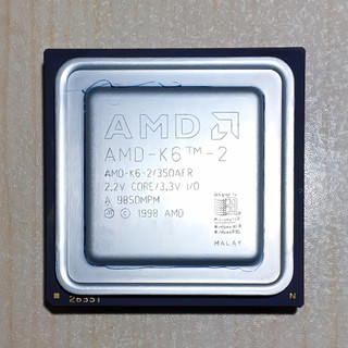 سی پی یو سرامیکی طلا AMD K6-2 350 MHz Gold Ceramic © 1998