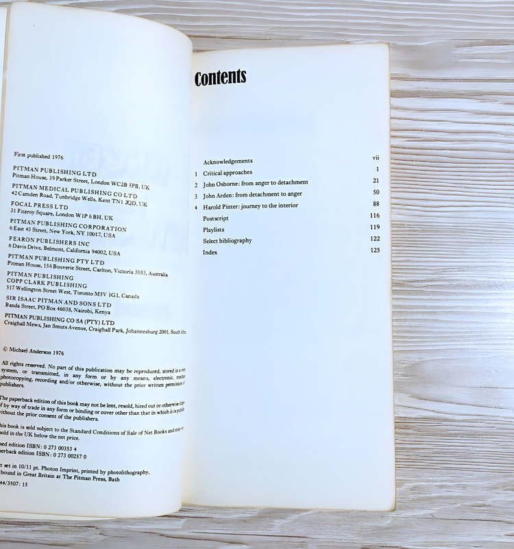 کتاب خارجی Anger and Detachment: A Study of Arden, Osborne and Pinter © 1976