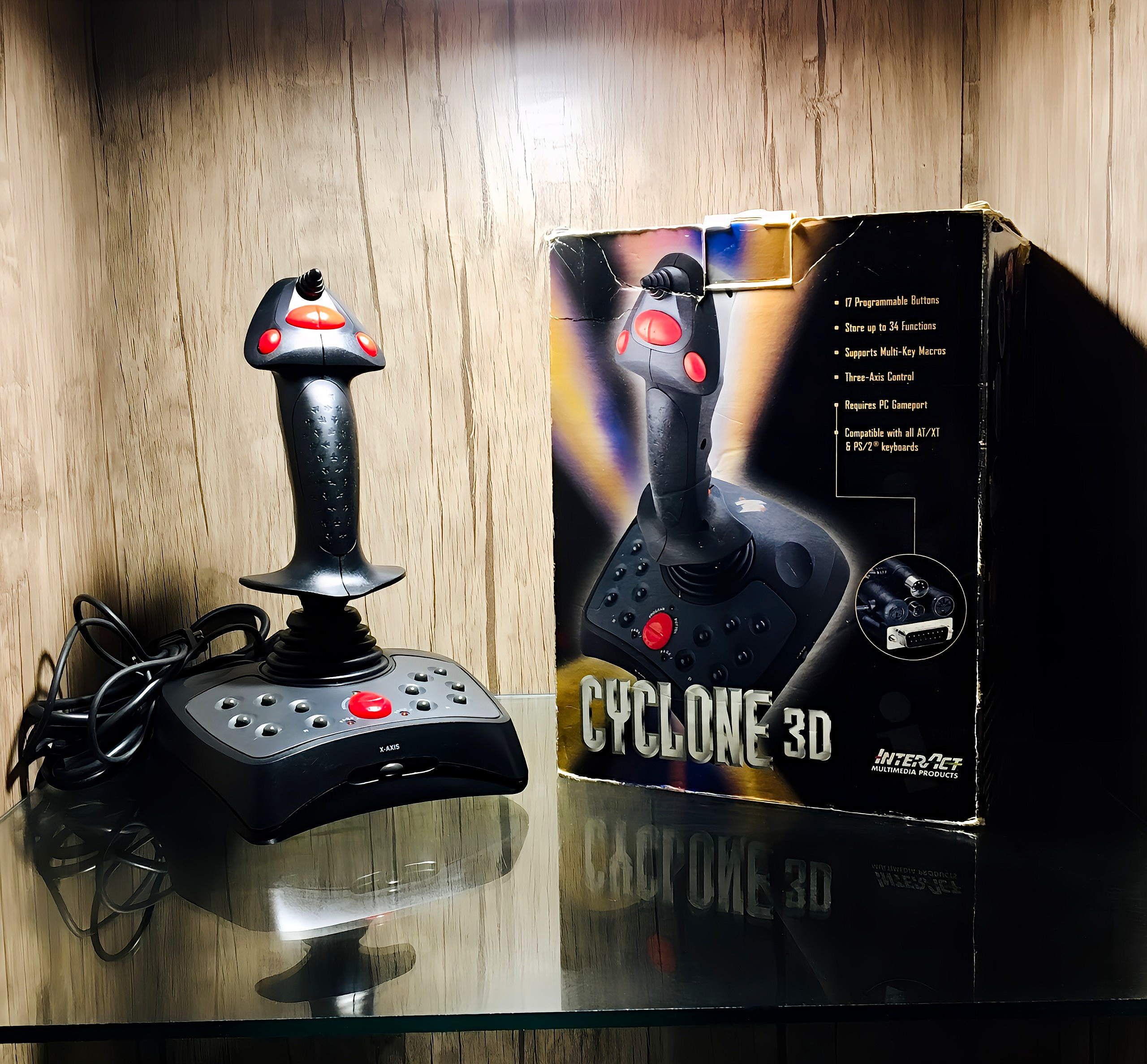 دسته بازی خلبانی کامپیوتر interact Multimedia Cyclone 3D SV-244 Joystick ✈ Flightstick